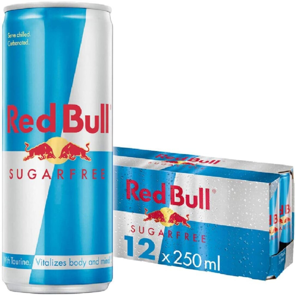 Bull Energy Drink, Sugarfree, 250Ml X 12 Red