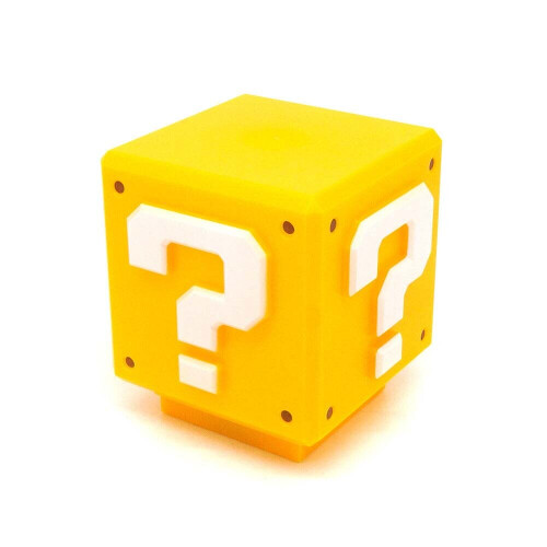 Super Mario Question Block LED Night Light με επαναφορτιζόμενη λάμπα ήχου USB 2