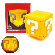 Super Mario Frage Block LED-Nachtlicht mit USB wiederaufladbare Sound-Lampe