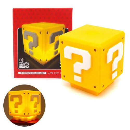 Super Mario Question Block LED Night Light με επαναφορτιζόμενη λάμπα ήχου USB
