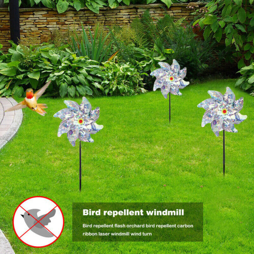 5pcs Bird Repellent Reflective Bird Scarer Windmill High Reflection Pinwheels 1