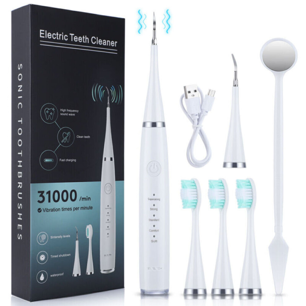 Xylfly ( 6 In 1 Electric Dental Scaler) Electric Ultrasonic Dental Scaler Teeth Cleaner Calculus Plaque Stains Remover