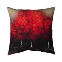 Begin Home Decor 5541-2626-LA70 26 x 26 in. Red Dark Trees-Double Sided Print Indoor Pillow