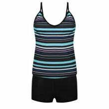 (  L(UK 10)) Women Ladies Tankini Set with Boy Shorts Padded Swimsuit Bathing Swim Costume