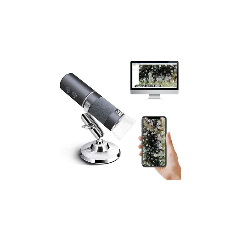 Ninyoon 4K WiFi Microscope for iPhone/Android/PC/Mac - 50-1000X USB, Wireless 4K Scope