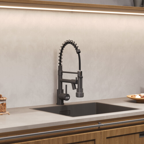 Living And Home (Grey) Stainless Steel Kitchen Faucet with Pull Down Spring Spout and Pot Filler 2