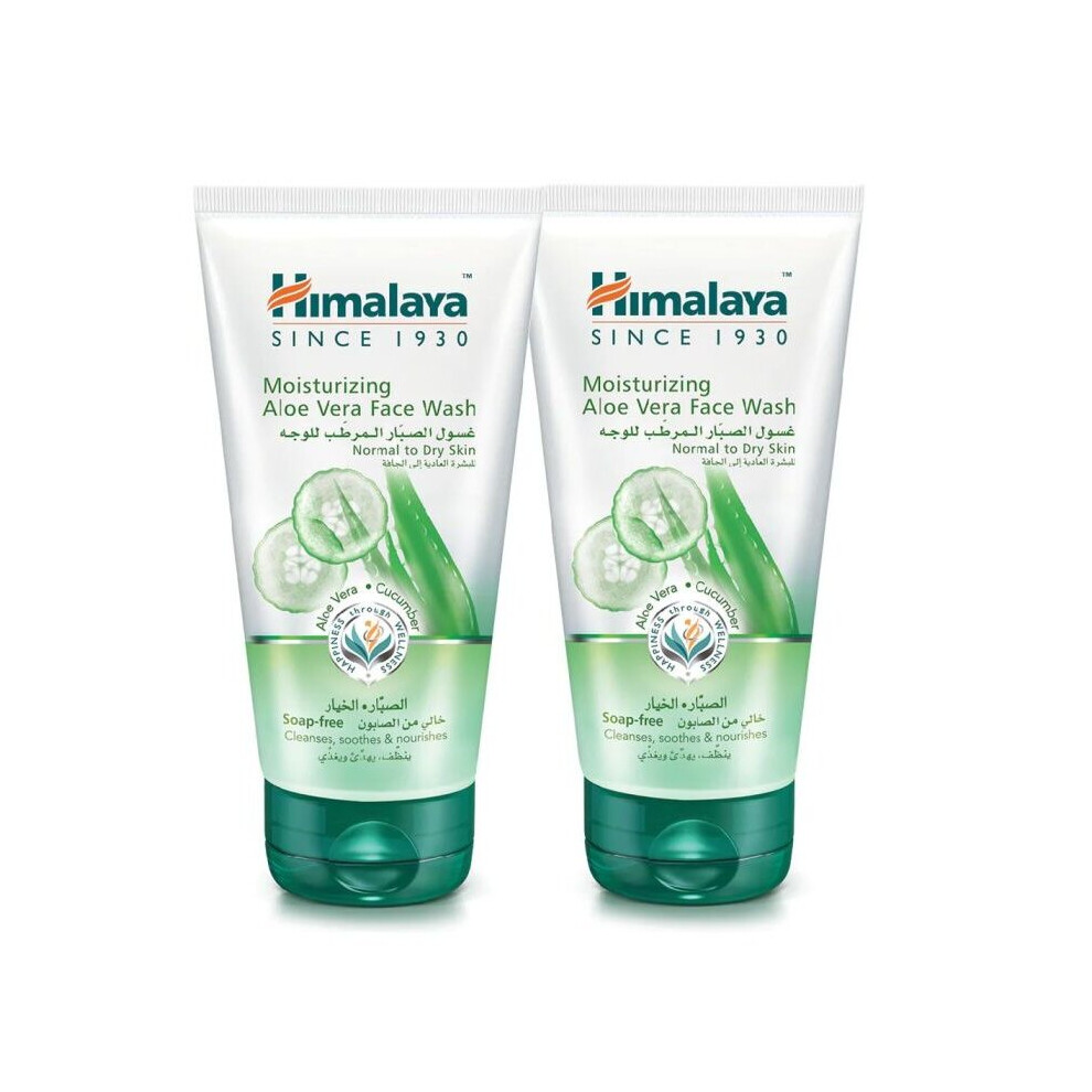 Cream Himalaya Aloe Vera Moisturizing Face Wash 150Ml, Pack Of 2