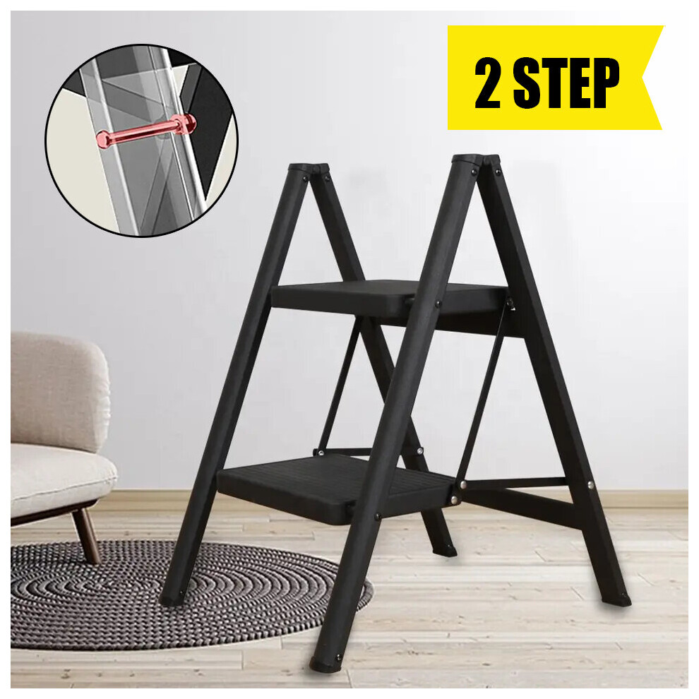 2Step Ladder Folding Step Stool  Foldable Stepladder Lightweight