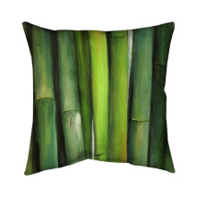 Begin Home Decor 5541-2626-LA97 26 x 26 in. Green Bamboo-Double Sided Print Indoor Pillow