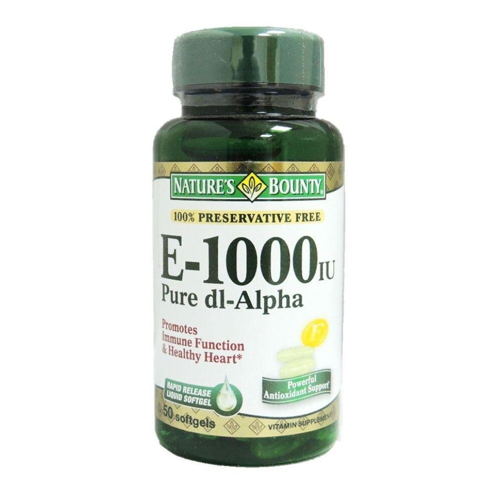 Nature's Bounty Vitamin E 1000IU Softgels 50's
