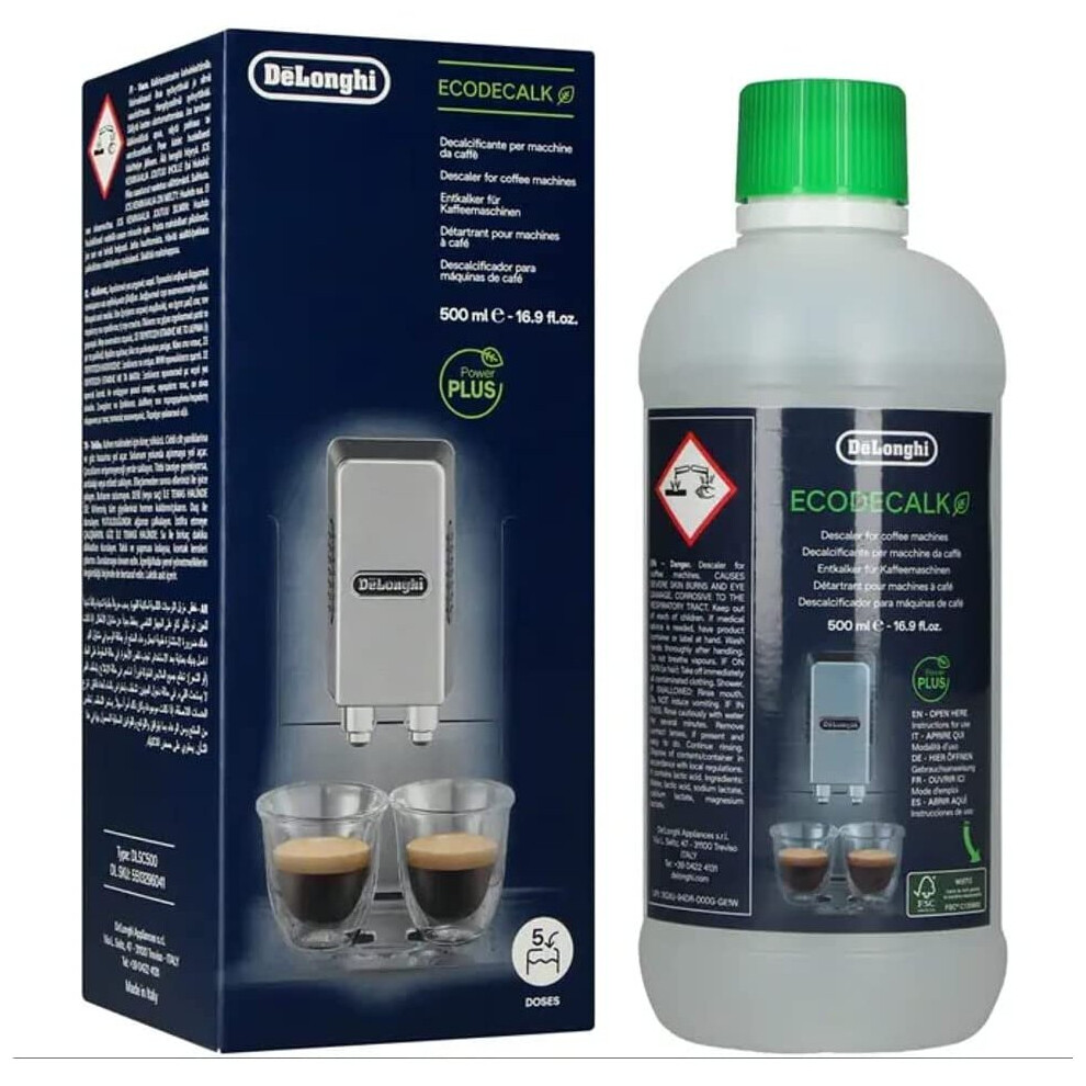 De,Longhi EcoDecalk Descaler for Coffee Machines DLSC500, 500ml