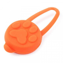 LED Dog Tag Lead Collar Orange Battery Power Light Up Walk Visability Night Aid