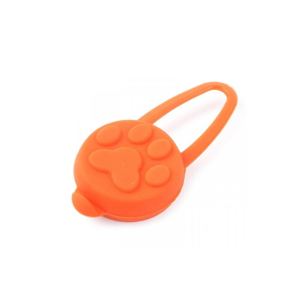 LED Dog Tag Lead Collar Orange Battery Power Light Up Walk Visability Night Aid