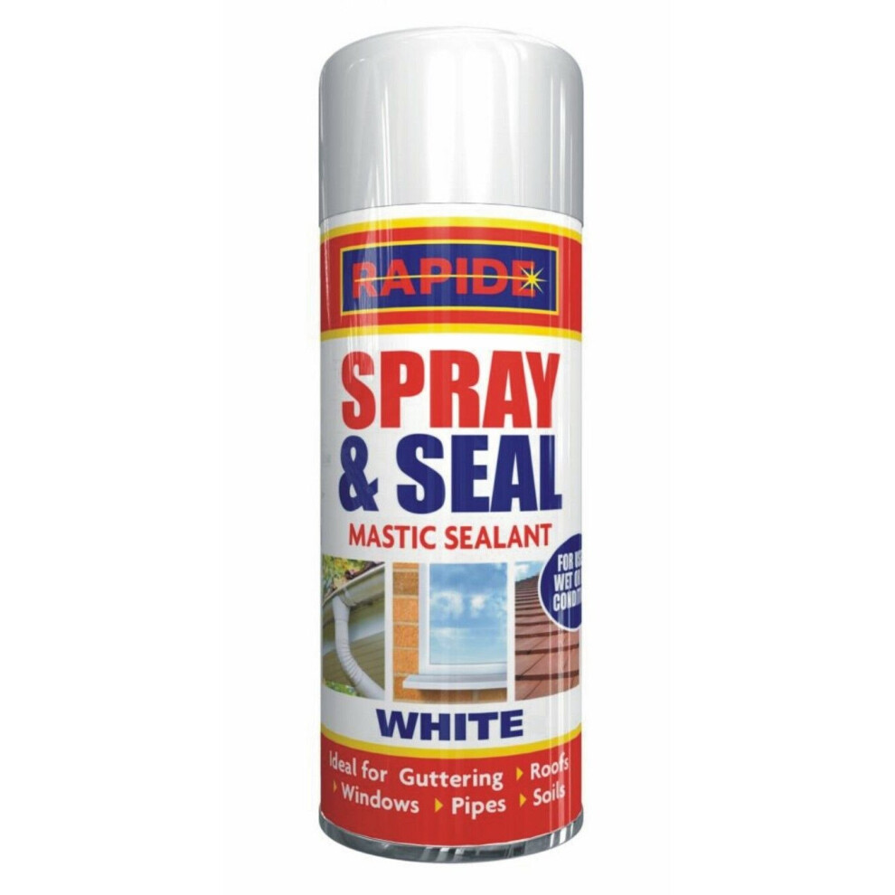 300mlSpray & Seal Leak Stop Roof Gutter Pipes Windows White Mastic
