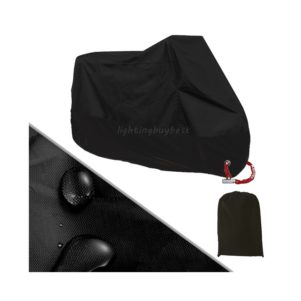 (All Black, 3XL 265CM) XXXL/XXXXL Motorcycle Cover Dustproof Waterproof Outdoor UV Protector-image-OPC-PBKBDFP-NEW