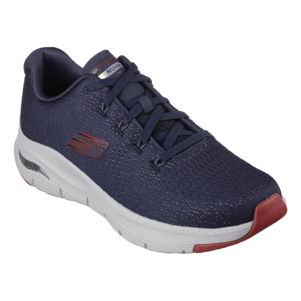 Skechers Arch Fit Vegan Trainers - Navy / Red