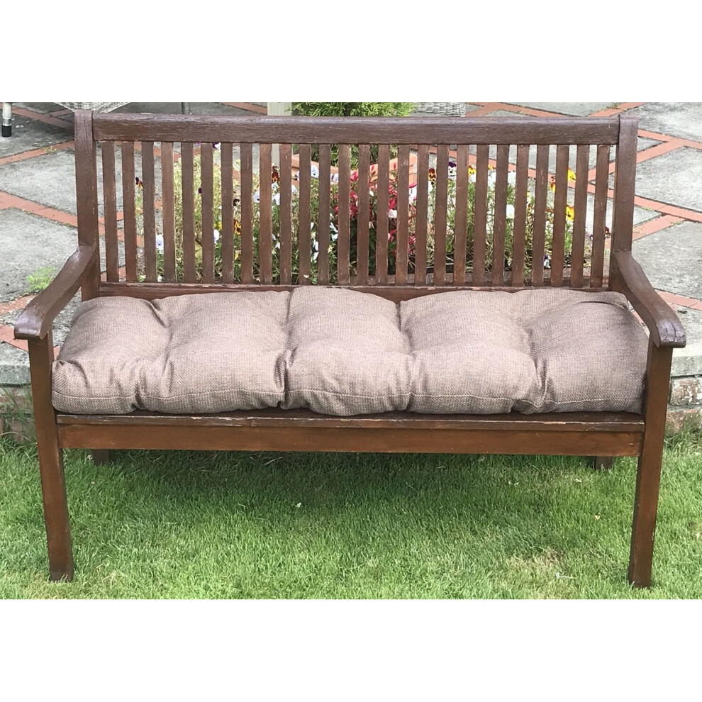 (3ft (92cm x 46cm), Brown) GARDEN BENCH CUSHION, PLUMP FILLED For Comfort