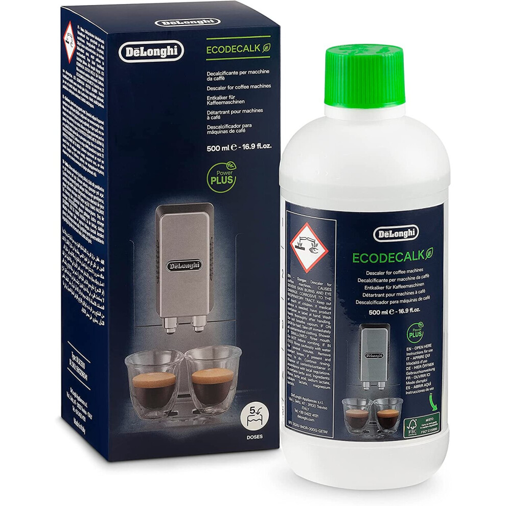 De,Longhi EcoDecalk Descaler for Coffee Machines DLSC500, 500ml