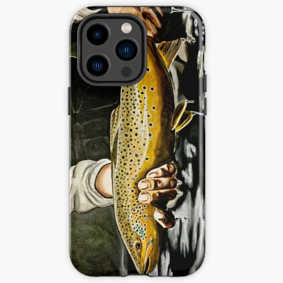 Photos - Case Phone  North Platte Brown - Trout Painting for iPhone Samsung 14 13 12 11 Plus Pro Max Galaxy S23 S22 Ultra Note 20 10