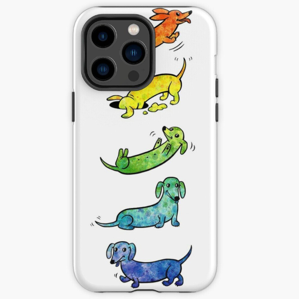 Photos - Case Phone Watercolor Dachshunds for iPhone Samsung 14 13 12 11 Plus Pro Max Galaxy S23 S22 Ultra Note 20 10