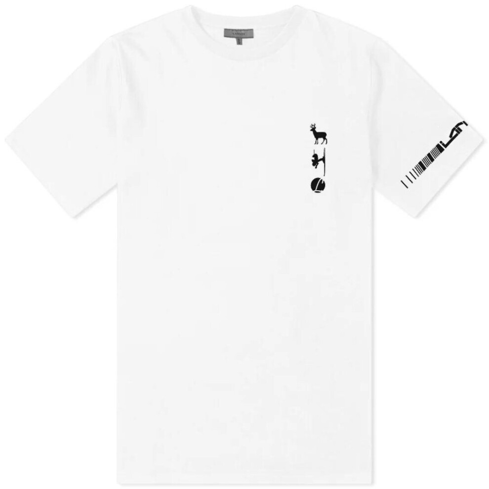 (XS) Lanvin Ski Placed Logo White T-Shirt