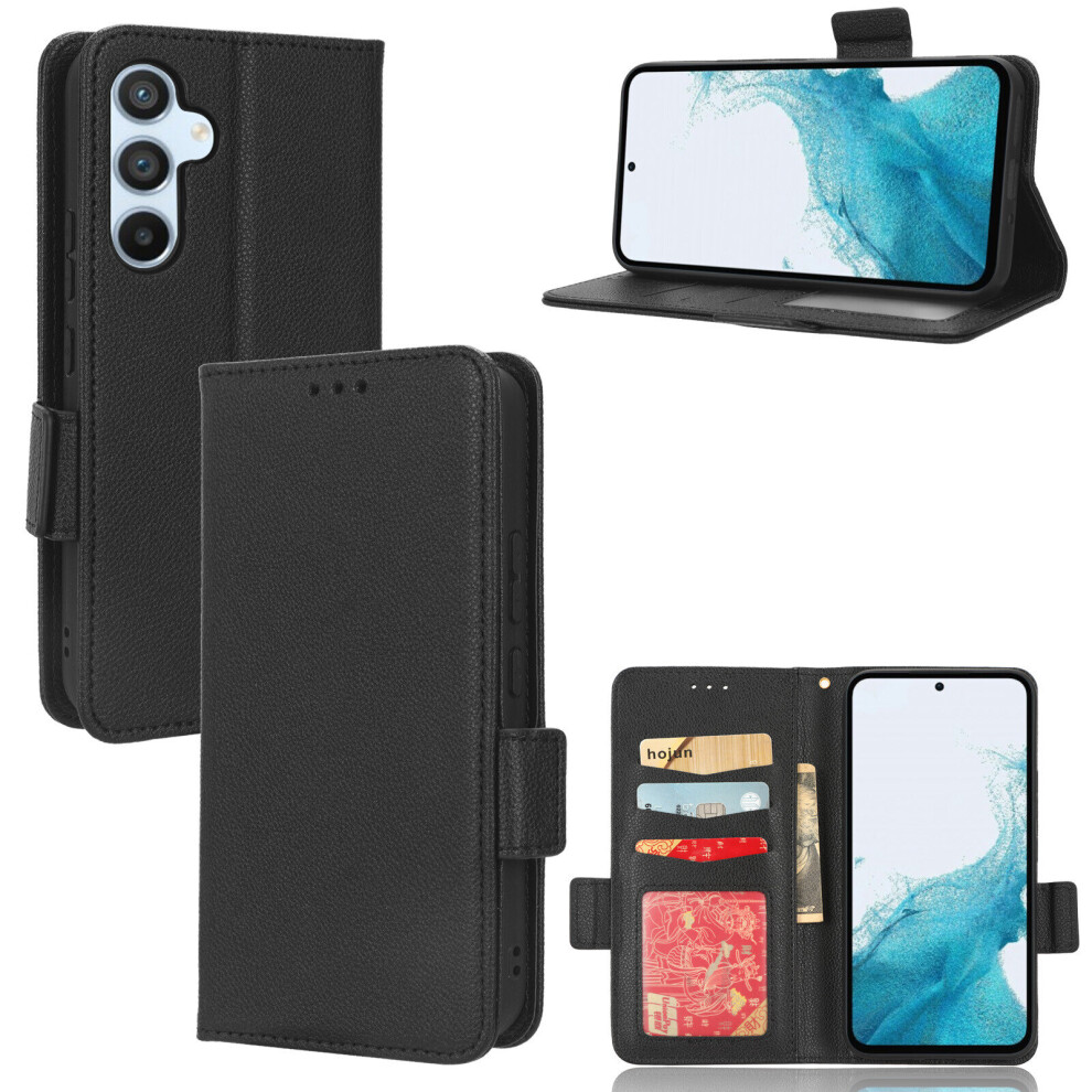 (Black) Case for Samsung Galaxy A54 5G Leather Flip Cover Card Slots Magnetic Closure Wallet Compatible with Samsung Galaxy A54 5G Case