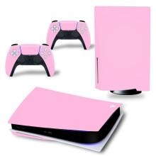 Pink Vinyl Skin Sticker Set for PS5 Console & 2 Controllers (#2986) - Easy to Apply, Removable, Dust & Scratch Protection