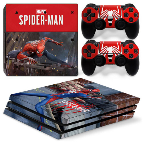 Marvel Spider Man Lron Man Skin Sticker for PS4 Slim Console and 2 ...