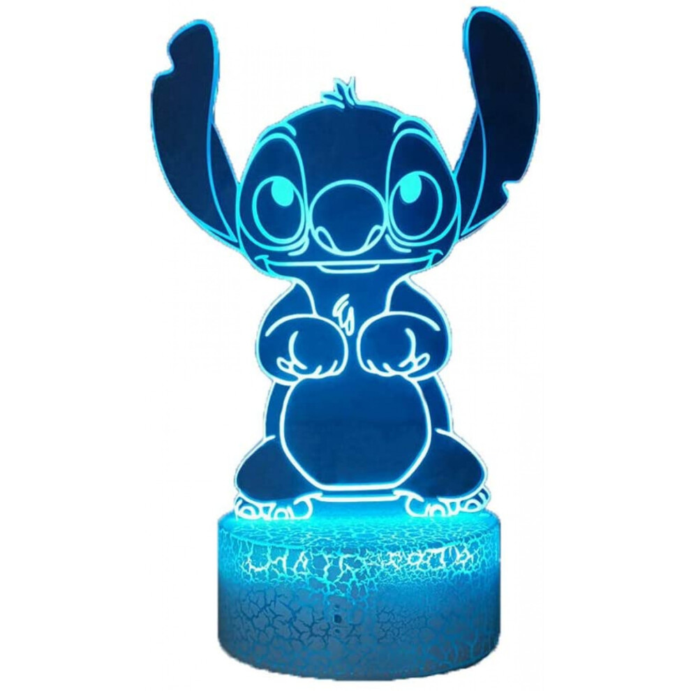 Lovely Stitch 3D LED Night Light, Cartoon Lilo & Stitch Table Lamp, Girls Desk Lamp, Baby Bedroom Sleeping Night Lamp, Bedside Lamp, Birthday  Light