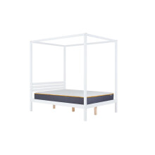 Four Poster Bed King Size Birlea Mercia White 5Ft Solid Pine Frame Canopy