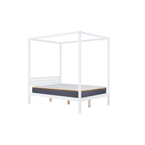 Birlea Four Poster Bed King Size Birlea Mercia White 5Ft Solid Pine Frame Canopy