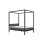 Birlea Four Poster Bed Double Birlea Mercia Black 4FT6 Solid Pine Frame Canopy 1