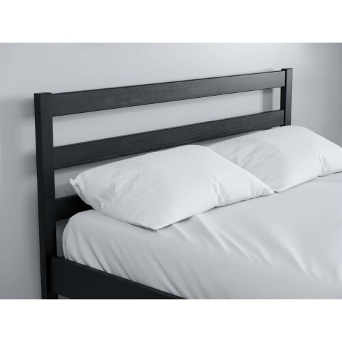 Birlea Black Double Bed Frame 4FT6 Bedstead Birlea Luka Solid Pine Traditional Design 2