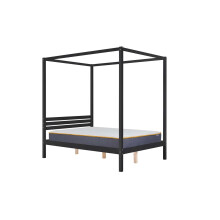 Four Poster Bed King Size Birlea Mercia Black 5Ft Solid Pine Frame Canopy