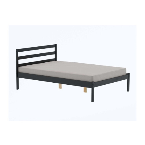 Birlea Black Double Bed Frame 4FT6 Bedstead Birlea Luka Solid Pine Traditional Design