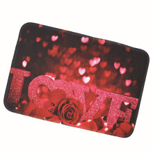 (Love) 40x60CM Non-Slip Bath Mats Washroom Carpet LOVE Rose Elephant Dog Printed Floor Carpet Pad Rugs