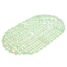 (Green) 45x37cm PVC Anti Slip Floor Mat Bathroom Transparent Carpet With Strong Suction Cup