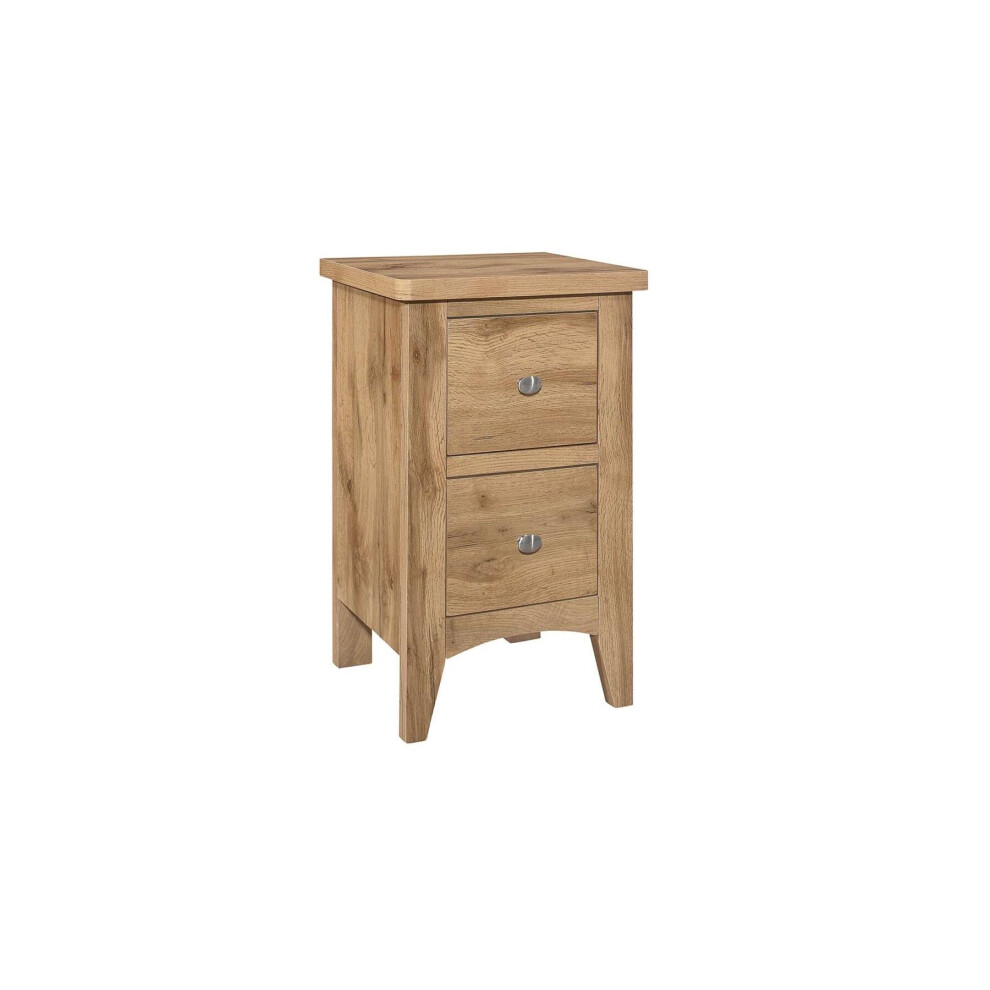 Bedside 2 Drawer Cabinet Oak Birlea Hampstead Bedroom Nightstand Side Table