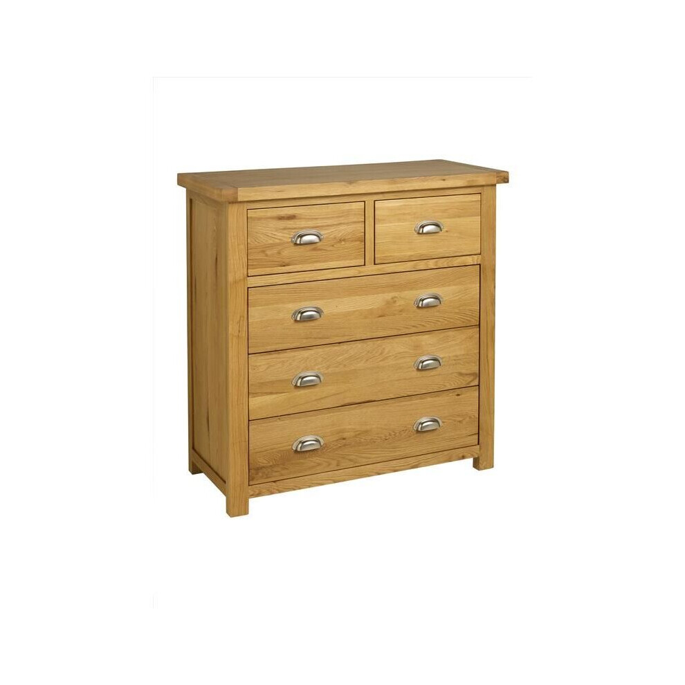 Oak Chest of Drawers Birlea Woburn 3+2 Drawer Solid Wood Traditional Assembled