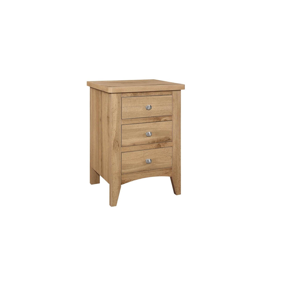 Bedside 3 Drawer Cabinet Oak Birlea Hampstead Bedroom Nightstand Side Table