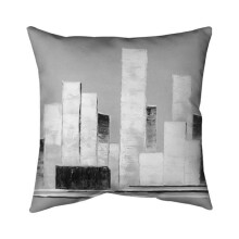 Begin Home Decor 5541-1818-CI321 18 x 18 in. Abstract Black & White Buildings-Double Sided Print Indoor Pillow
