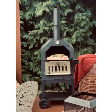 Outdoor Pizza Oven Garden BBQ Smoker Bake Bread Heater Stone Patio Chimney Grill