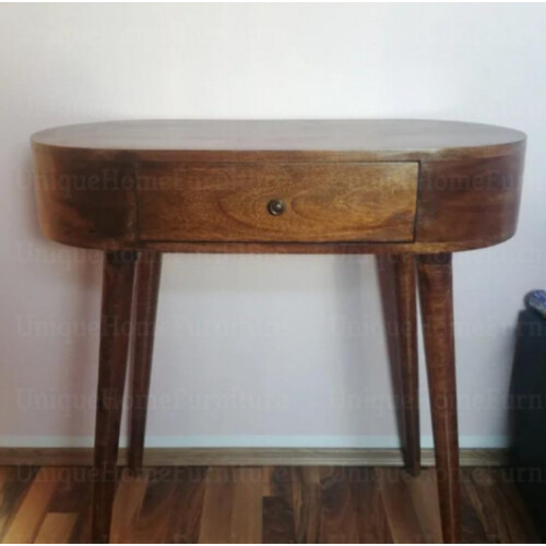Mid Century Console Table Nordic Vanity Unit Vintage Solid Wood Dressing Desk 1