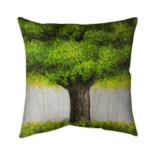 Begin Home Decor 5541-1818-LA84 18 x 18 in. Big Green Tree-Double Sided Print Indoor Pillow