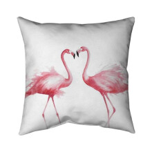 Begin Home Decor 5541-2020-AN310 20 x 20 in. Two Pink Flamingo Watercolor-Double Sided Print Indoor Pillow
