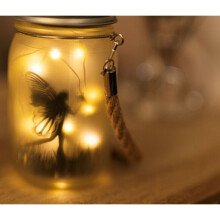( 1PC) Solar Powered Hanging Fairy Lanterns Frosted Glass Fairy Light Lamps Garden