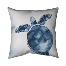 Begin Home Decor 5541-2020-AN392 20 x 20 in. Watercolor Blue Turtle-Double Sided Print Indoor Pillow