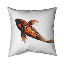 Begin Home Decor 5541-2020-AN304 20 x 20 in. Red Butterfly Koi Fish-Double Sided Print Indoor Pillow