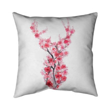 Begin Home Decor 5541-2020-AN398 20 x 20 in. Deer In Cherry Blossoms-Double Sided Print Indoor Pillow
