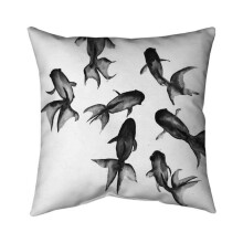 Begin Home Decor 5541-1818-AN401-1 18 x 18 in. Small Black Fishes-Double Sided Print Indoor Pillow